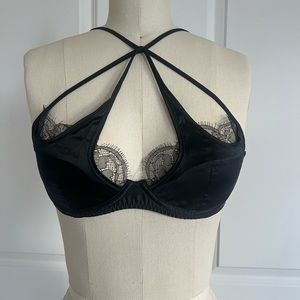 Agent Provocateur Strappy Satin and Lace Bra